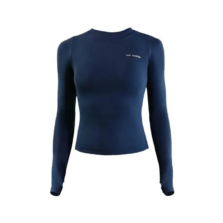 Femme - Haut de yoga à manches longues, t-shirt de course, entraînement, fitness, haut de sport, haut d'entraînement, monochrome