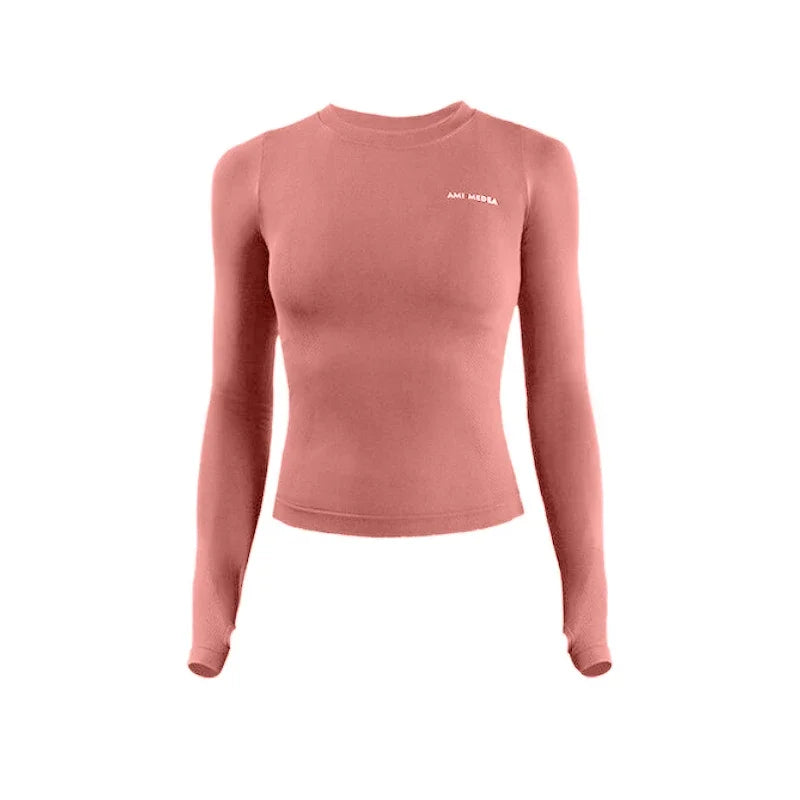 Femme - Haut de yoga à manches longues, t-shirt de course, entraînement, fitness, haut de sport, haut d'entraînement, monochrome