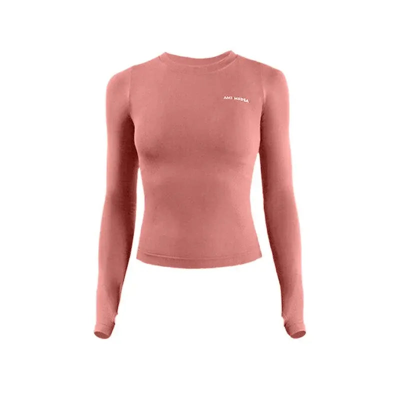 Femme - Haut de yoga à manches longues, t-shirt de course, entraînement, fitness, haut de sport, haut d'entraînement, monochrome