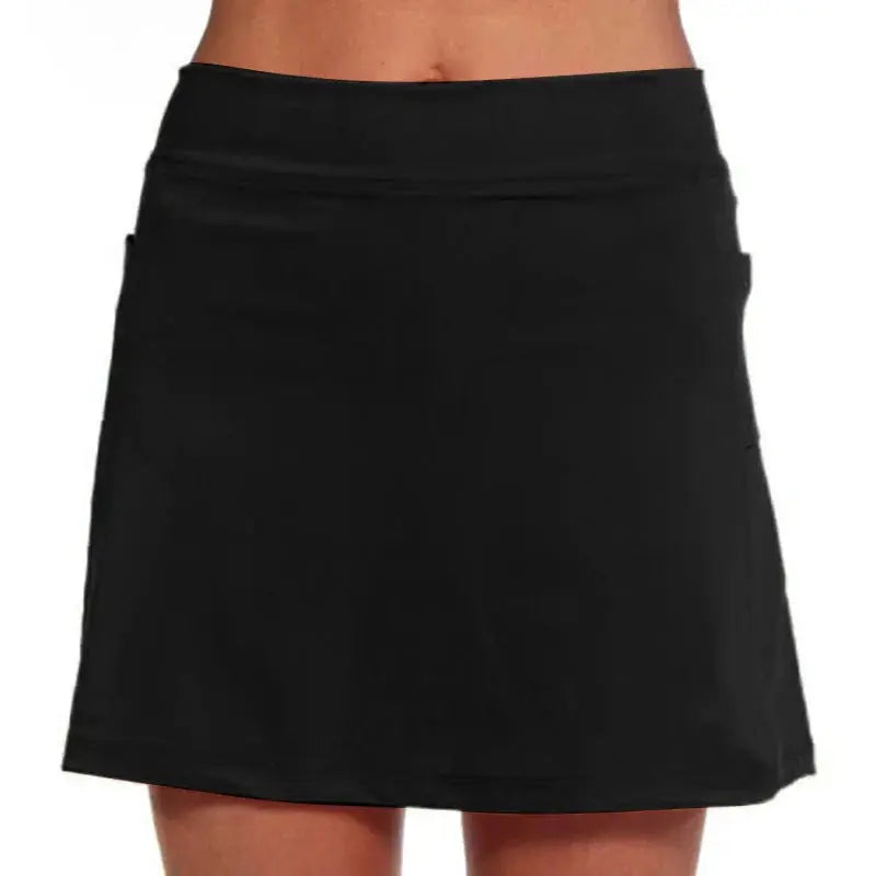 Femme - Jupe de sport respirante avec poches pour femme, courte, couleur unie, anti-exposition, pour la course, le tennis, le golf