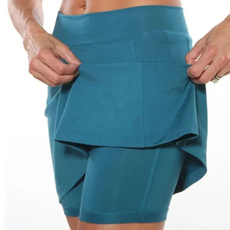 Femme - Jupe de sport respirante avec poches pour femme, courte, couleur unie, anti-exposition, pour la course, le tennis, le golf