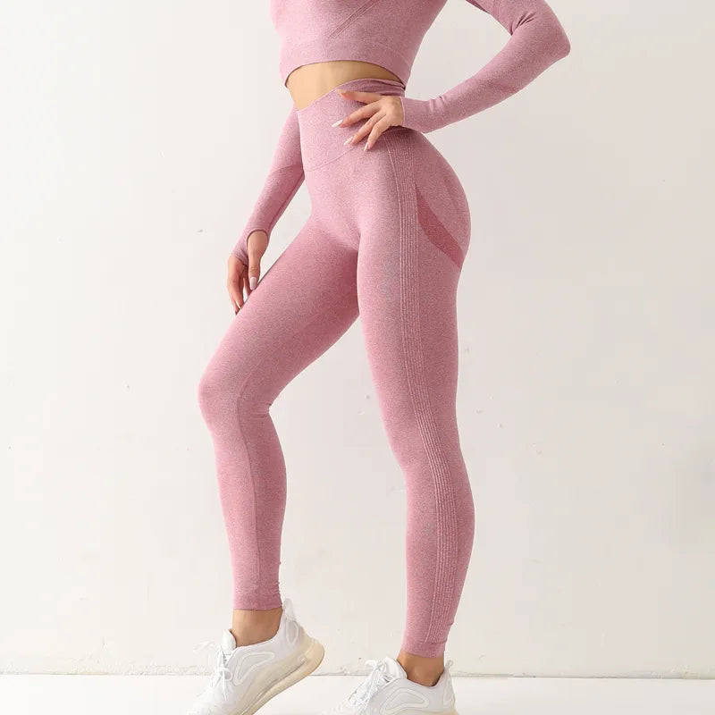 Femme - Leggings de Sport, taille haute, élastique, Yoga, Gym, Jogging, séchage rapide, pantalon Slim Push Up
