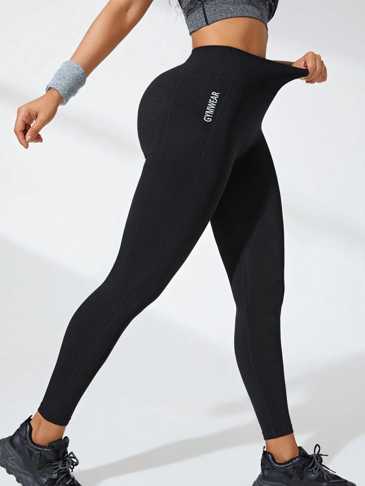 Femme - Pantalon de yoga taille haute pour femmes, vêtements de sport respirants, haute élasticité, lève-fesses
