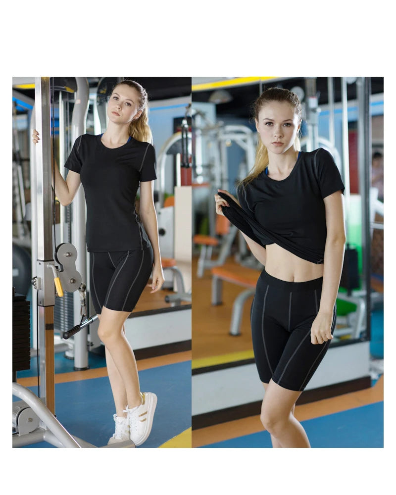 Femme - T-shirt de sport, fitness, gym, course à pied, Haut de yoga à séchage rapide
