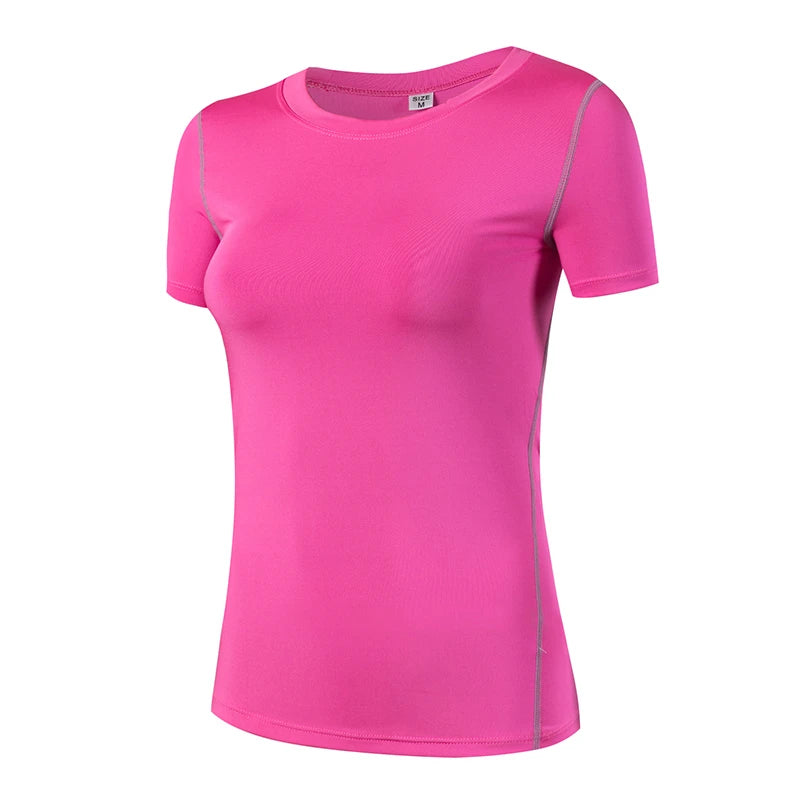 Femme - T-shirt de sport, fitness, gym, course à pied, Haut de yoga à séchage rapide