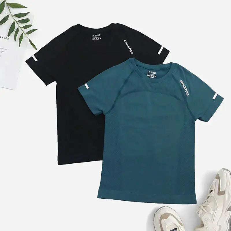 Femme, T-shirt classe de sport, cyclisme, yoga , fitness, entraînement athlétisme, running (2 pièces)