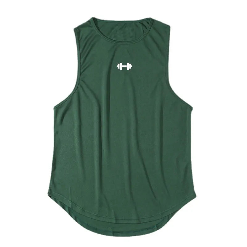 Homme - Débardeur, col rond d'entraînement de fitness pour hommes, musculation, Slim Fit, gym