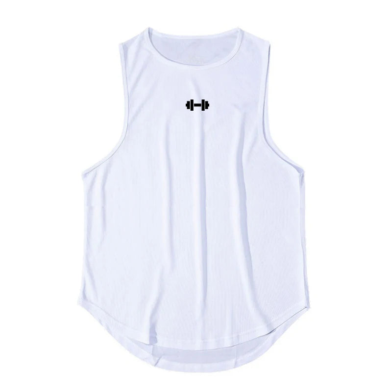 Homme - Débardeur, col rond d'entraînement de fitness pour hommes, musculation, Slim Fit, gym