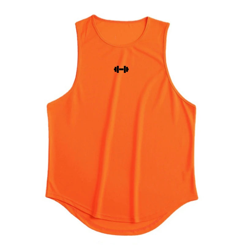 Homme - Débardeur, col rond d'entraînement de fitness pour hommes, musculation, Slim Fit, gym