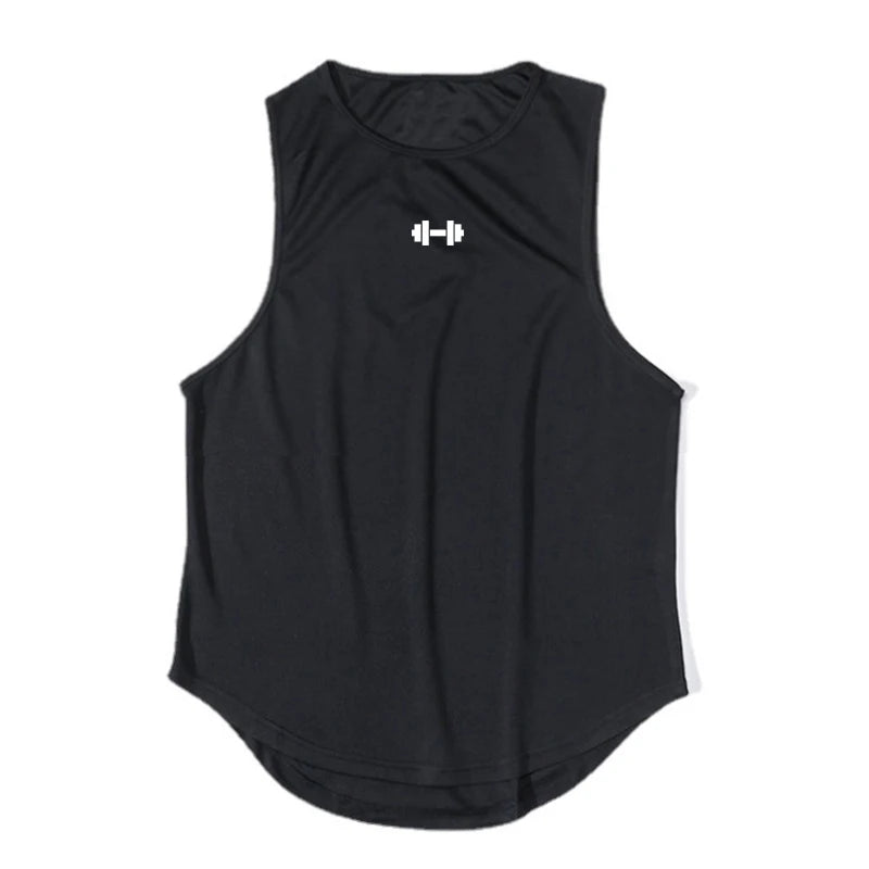 Homme - Débardeur, col rond d'entraînement de fitness pour hommes, musculation, Slim Fit, gym
