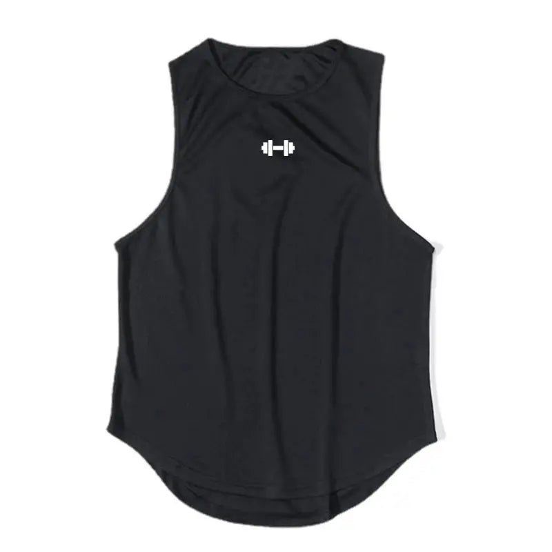Homme - Débardeur, col rond d'entraînement de fitness pour hommes, musculation, Slim Fit, gym