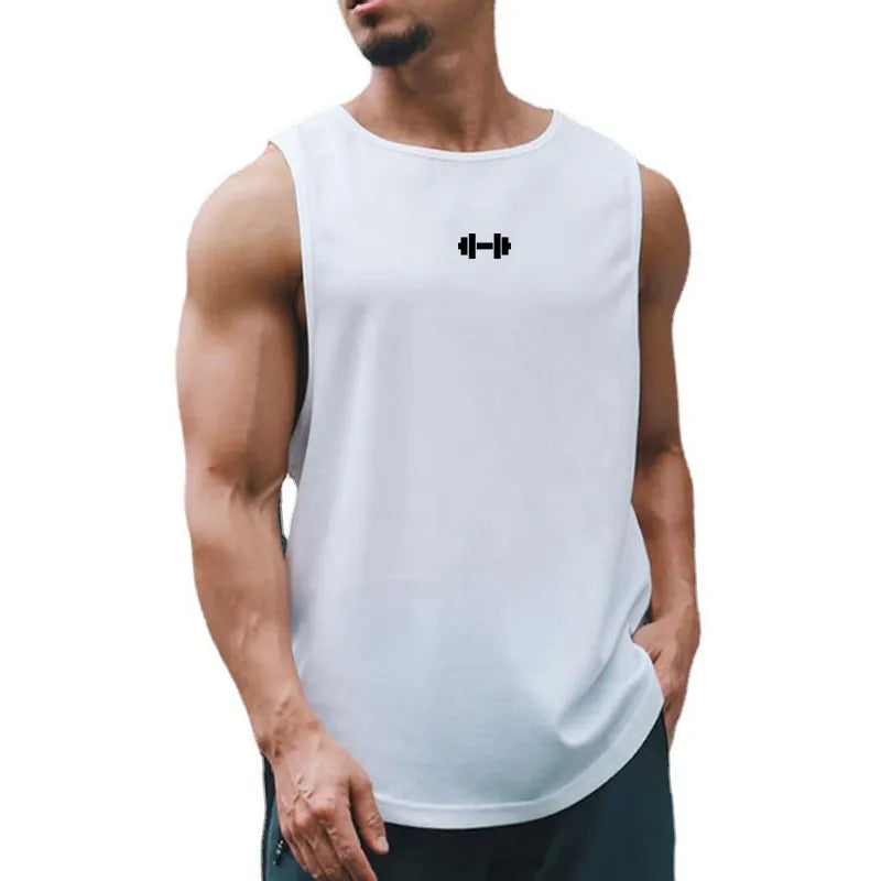 Homme - Débardeur, col rond d'entraînement de fitness pour hommes, musculation, Slim Fit, gym