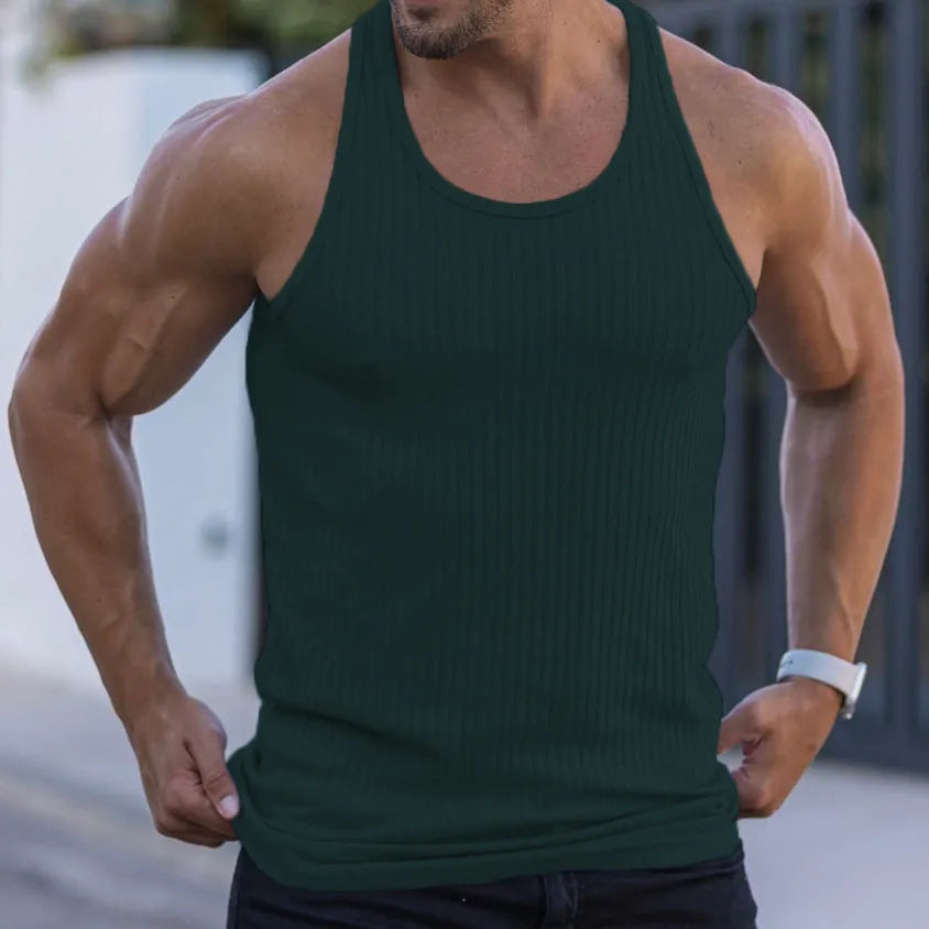 Homme - Débardeur d'entraînement musculaire pour hommes, vêtements de gymnastique