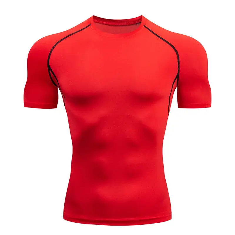 Homme - T-shirt de sport, compression à manches courtes