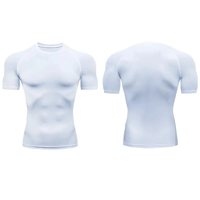 Homme - T-shirt de sport, compression à manches courtes