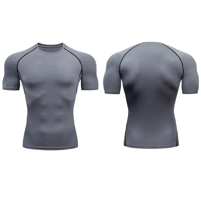 Homme - T-shirt de sport, compression à manches courtes