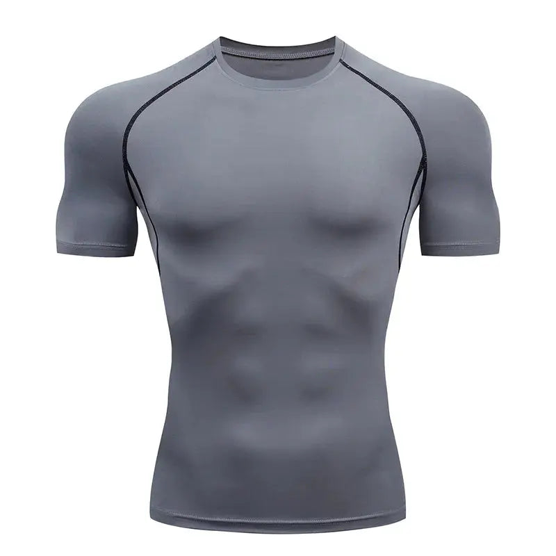 Homme - T-shirt de sport, compression à manches courtes