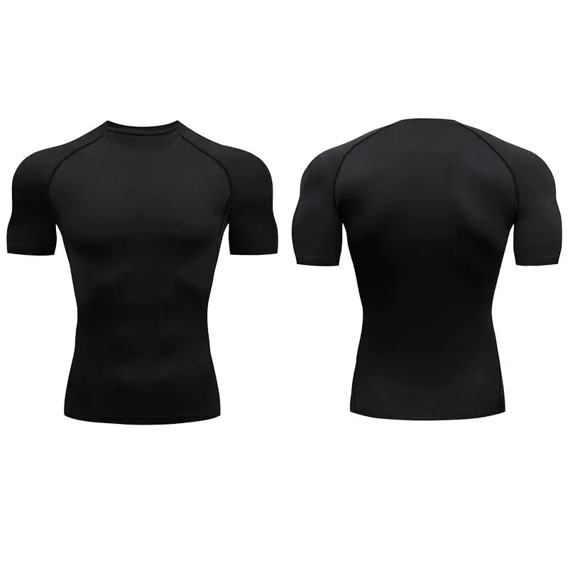 Homme - T-shirt de sport, compression à manches courtes