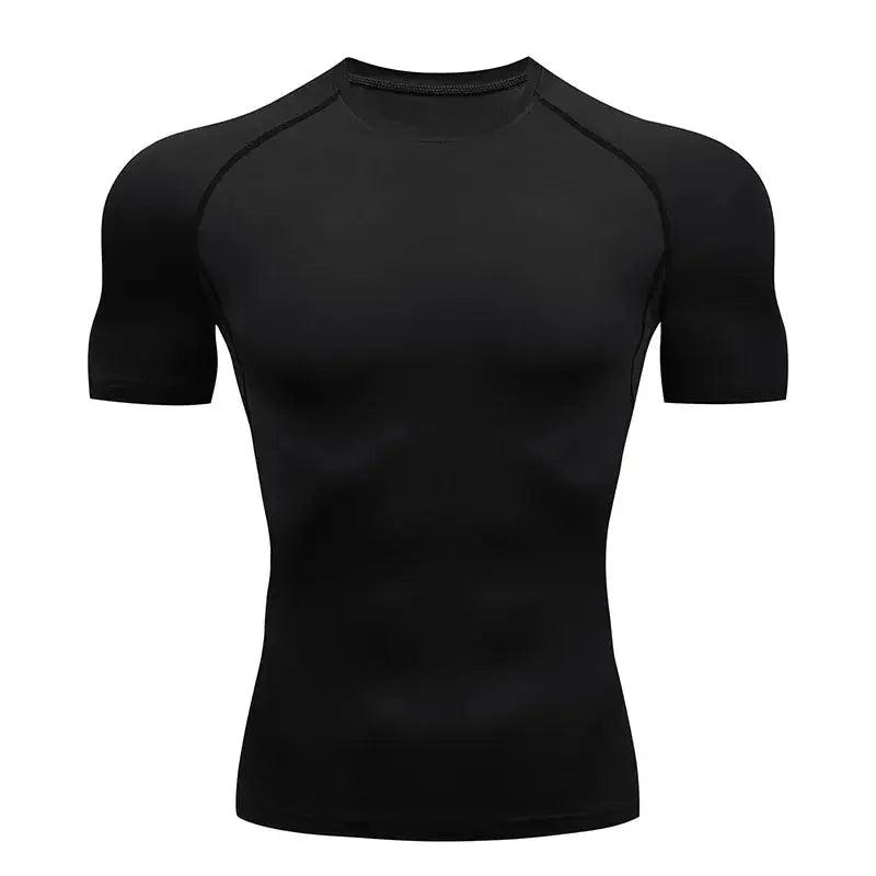 Homme - T-shirt de sport, compression à manches courtes
