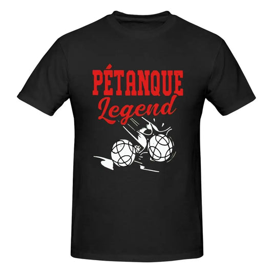 T-shirt imprimé pétanque legend pour hommes et femmes en coton noir, excellent qualité et livraison gratuite