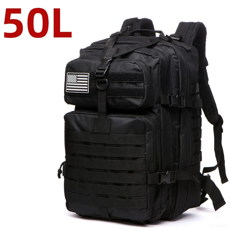Sac à dos 25L/50L imperméable, nylon 1000D, multi-activités - randonnée, camping, chasse, pêche, trekking
