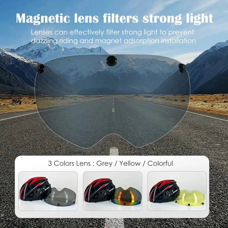 Casque de vélo ultraléger pour adulte, avec visière magnétique SportMix
