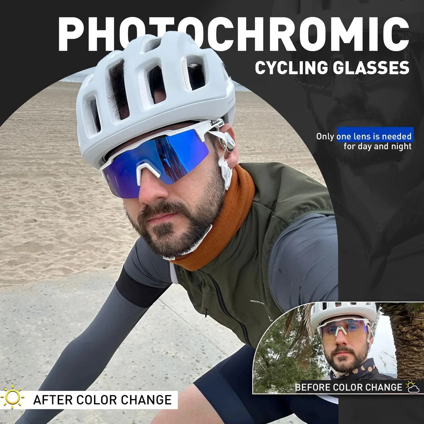 Lunettes de soleil photochromiques, sport, cyclisme SportMix