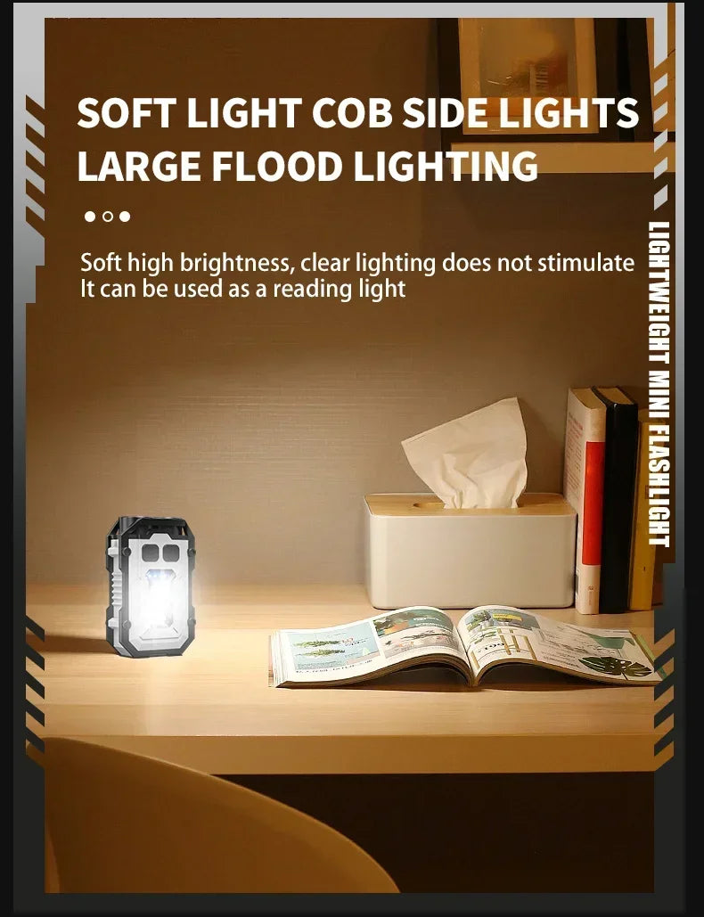 Lampe de poche mini LED rechargeable, ultra-brillante et pratique avec clip magnétique
