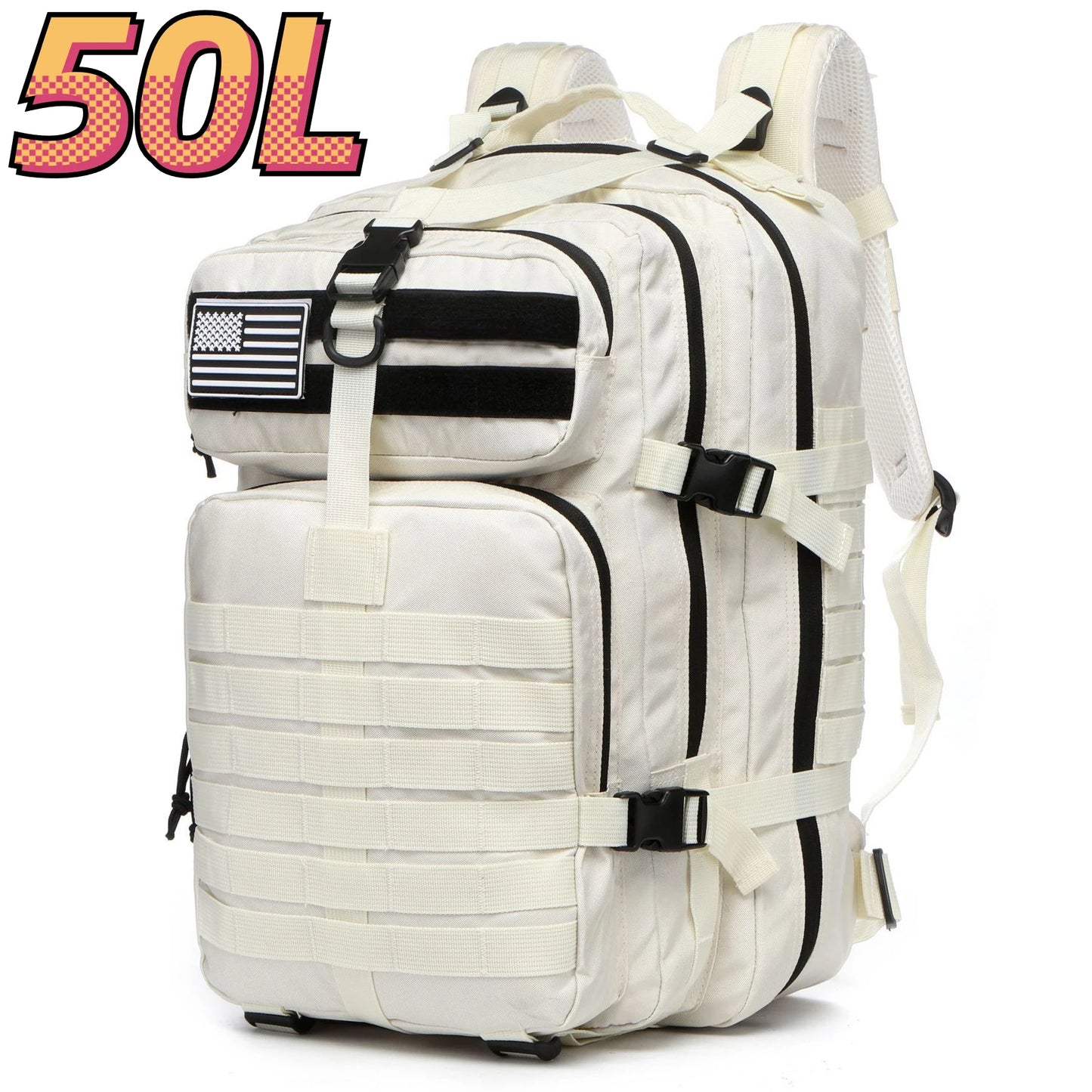 Sac à dos 25L/50L imperméable, nylon 1000D, multi-activités - randonnée, camping, chasse, pêche, trekking