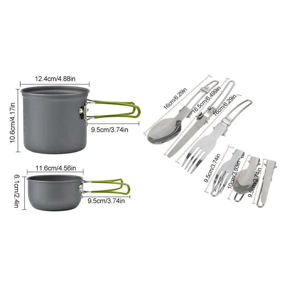 Ensemble de cuisine portable – idéal pour camping, rando, pique-nique et aventure SportMix