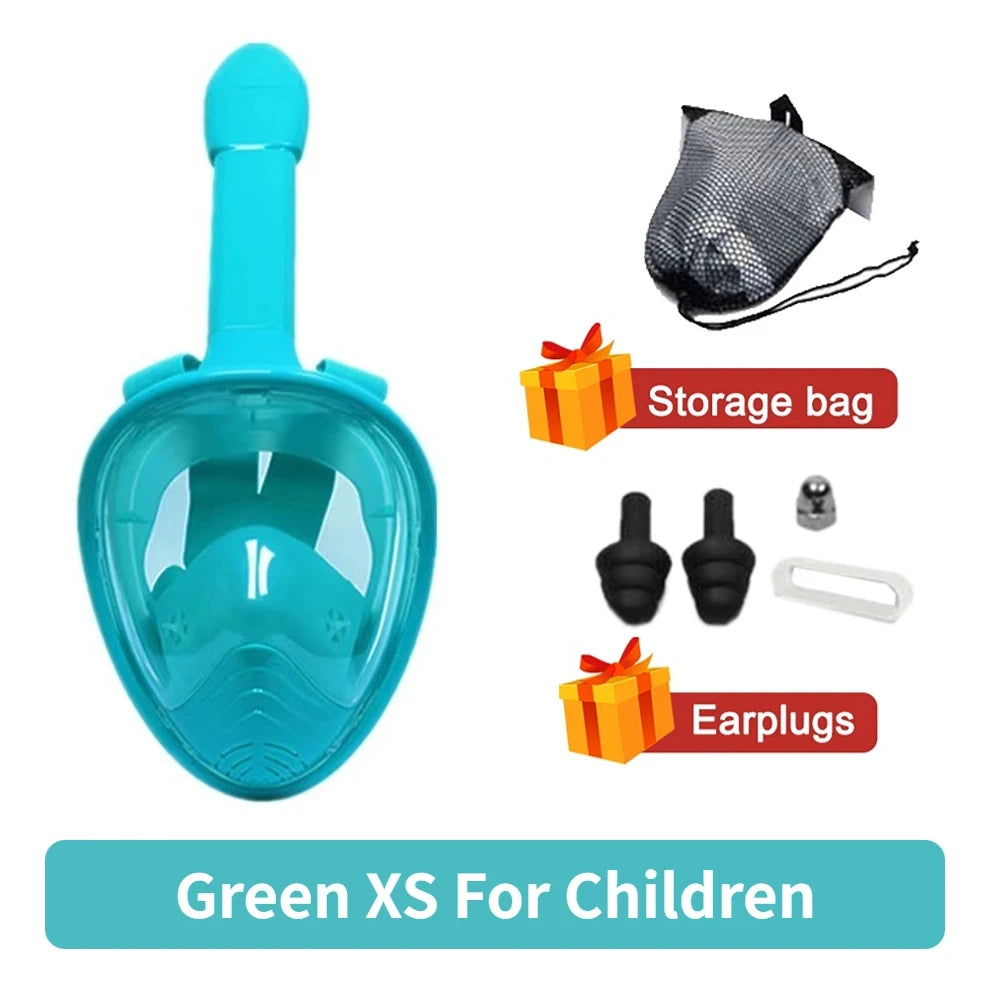 Masque de natation complet pour enfants et adultes, ensemble de masques respiratoires de plongée sous-marine, Anti-buée, respiration sûre pour enfants et adultes