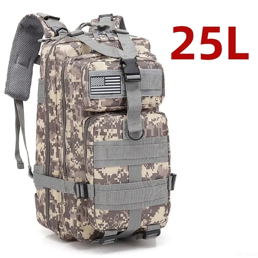 Sac à dos 25L/50L imperméable, nylon 1000D, multi-activités - randonnée, camping, chasse, pêche, trekking SportMix