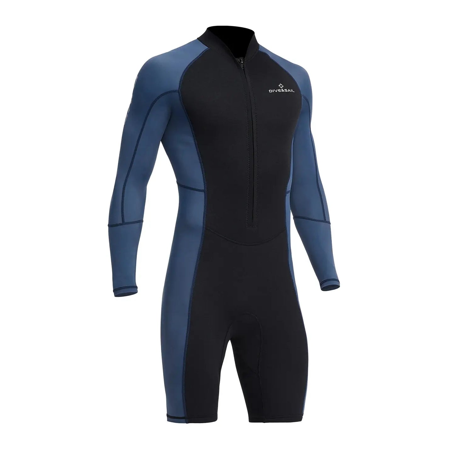 Combinaison Shorty en néoprène à manches longues pour homme, lyJean-à fermeture éclair avant, étanche aux UV, plongée sous-marine, plongée en apnée, natation, surf, 1.5mm