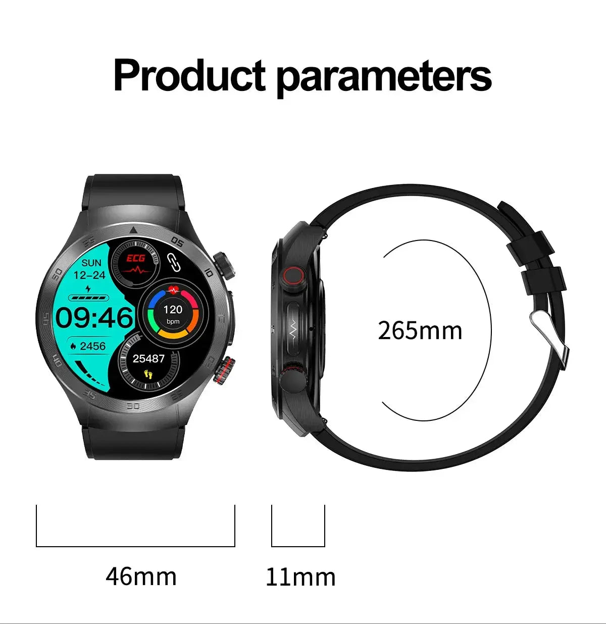 Montre intelligente de sport de santé, professionnelle, luxe, mesure sucre dans le sang, lipides, acide urique, pression artérielle, appel BT, montre intelligente, haute qualité