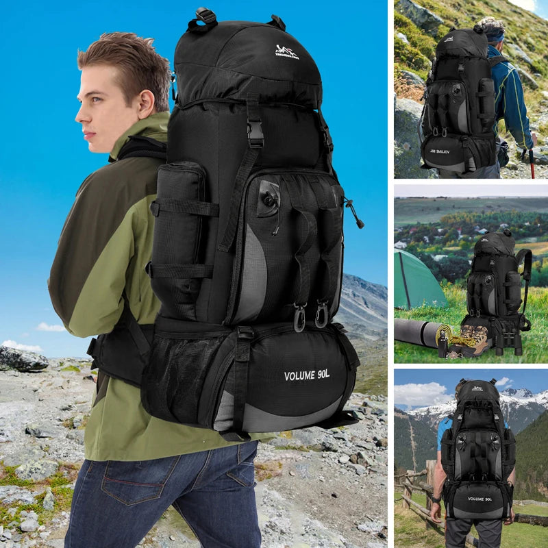 Sac de sport 90L étanche, résistant et imperméable, grande capacité pour randonnée, trekking et camping