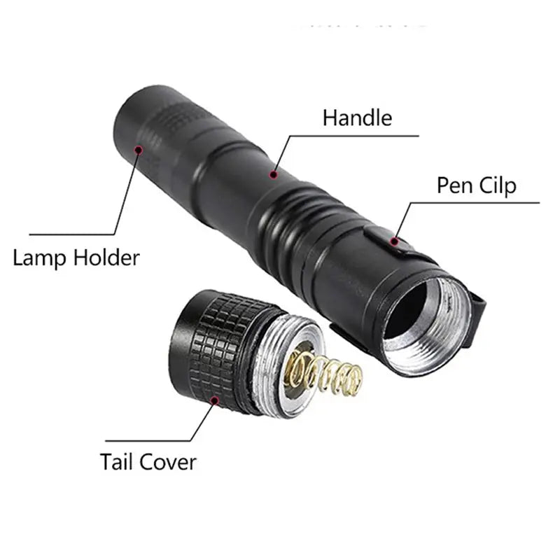 Mini lampe de poche haute qualité – idéale pour le camping et l’extérieur SportMix