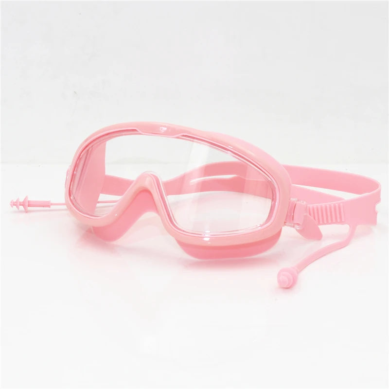 Lunettes de natation professionnelles à grande monture, étanches, en silicone souple, anti-buée, UV, pour hommes et femmes