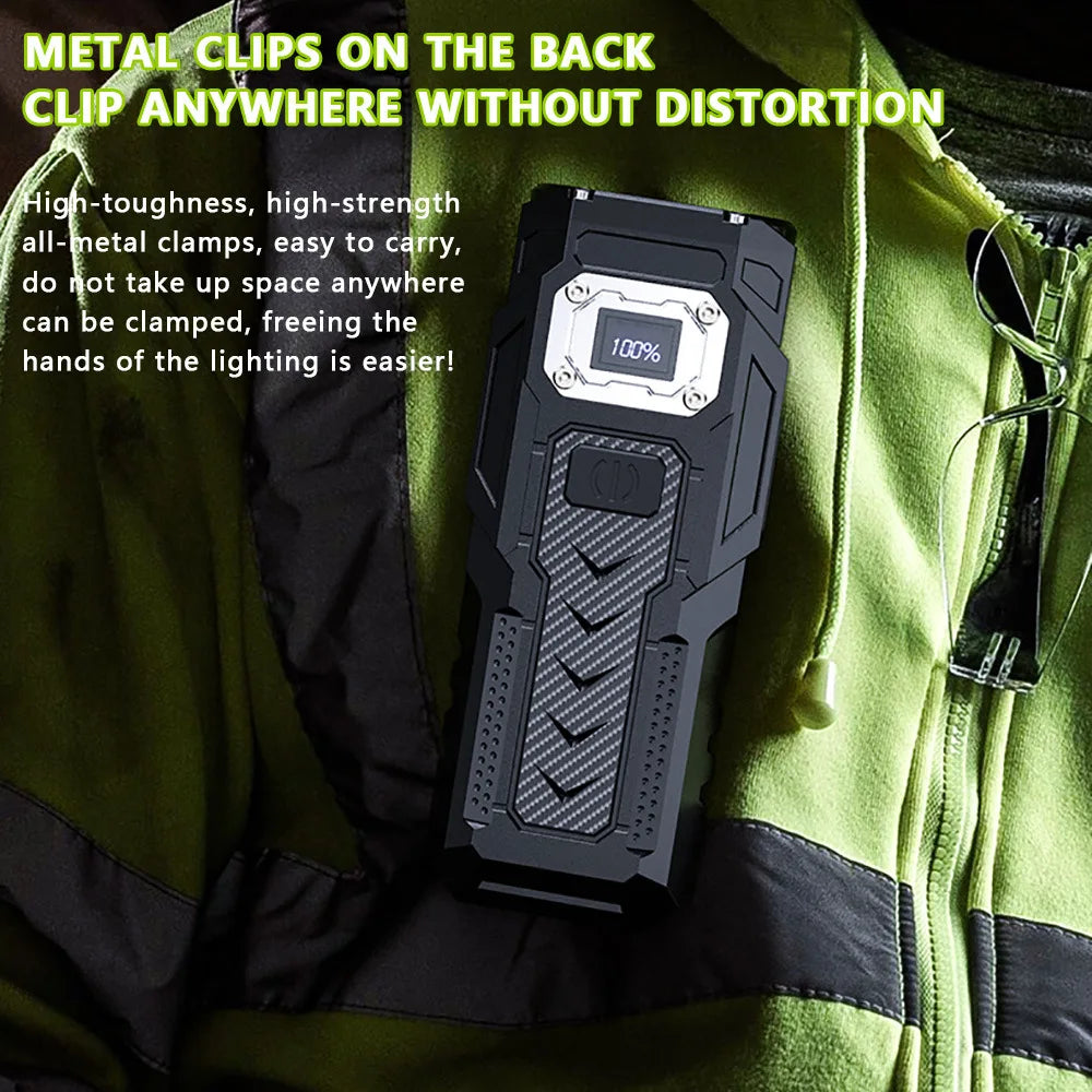 Lampe de poche 8 led ultra puissante avec base magnétique – idéal camping et urgences
