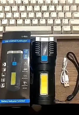 Lampe de poche led rechargeable usb avec 4 faisceaux – lumière puissante et design