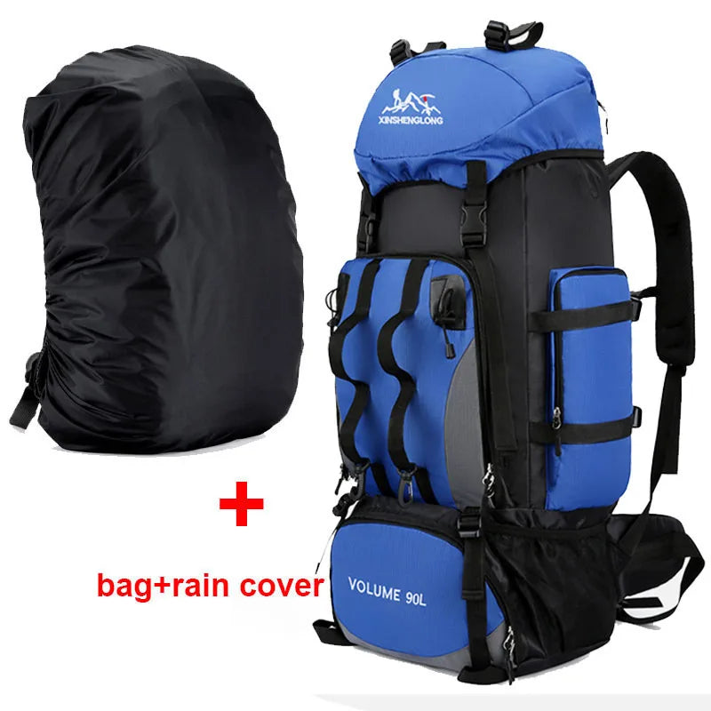 Sac de sport 90L étanche, résistant et imperméable, grande capacité pour randonnée, trekking et camping