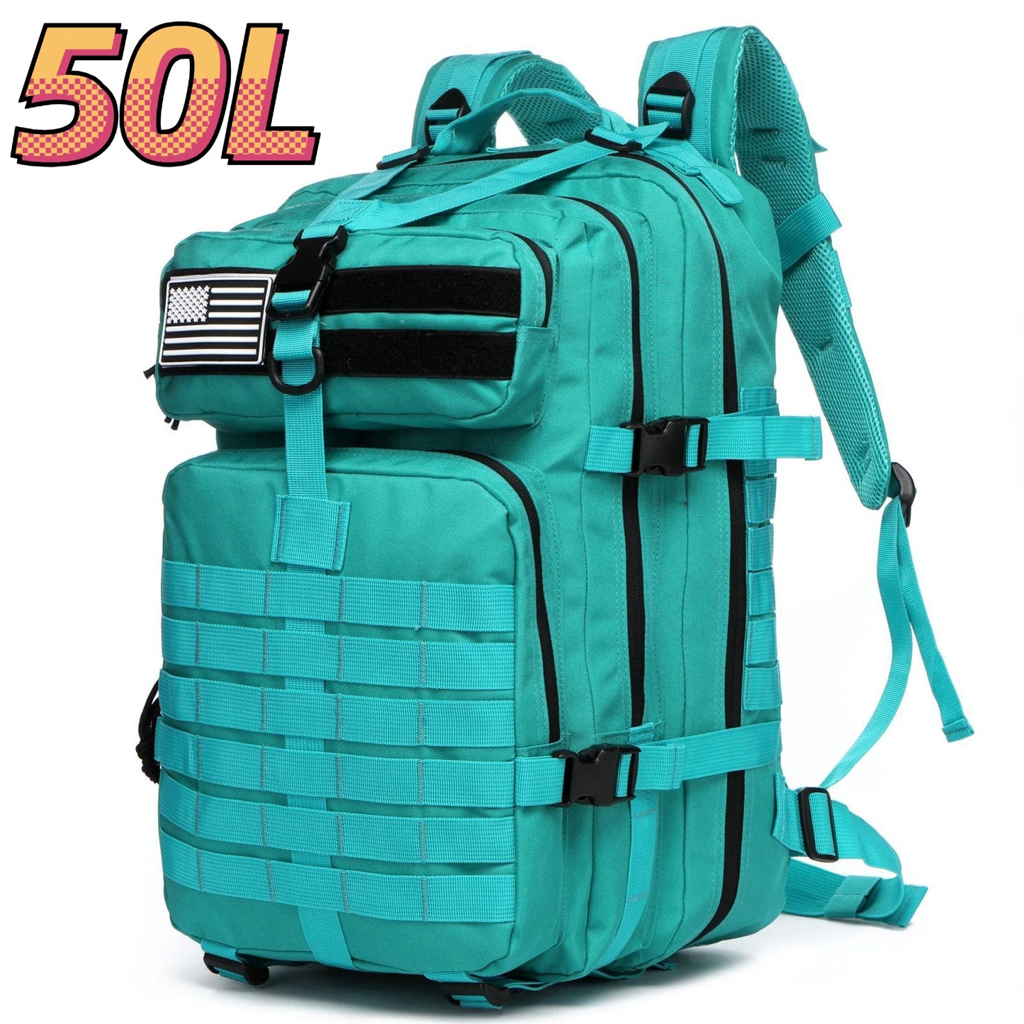 Sac à dos 25L/50L imperméable, nylon 1000D, multi-activités - randonnée, camping, chasse, pêche, trekking