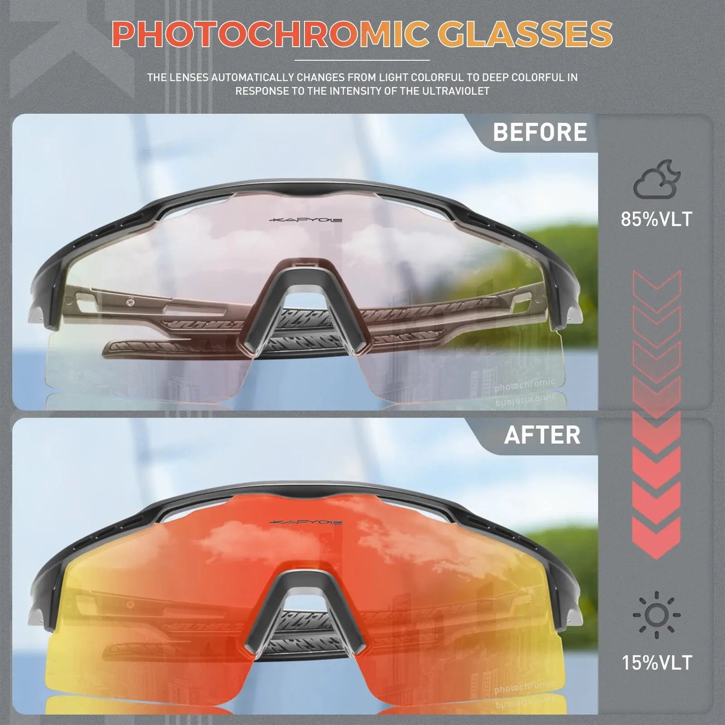 Lunettes de soleil photochromiques, sport, cyclisme SportMix