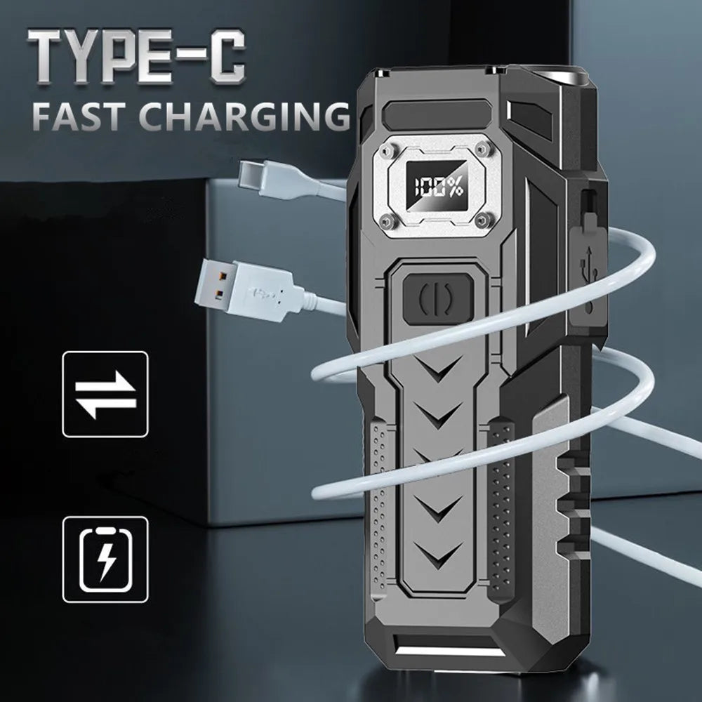 Lampe de poche 8 led ultra puissante avec base magnétique – idéal camping et urgences