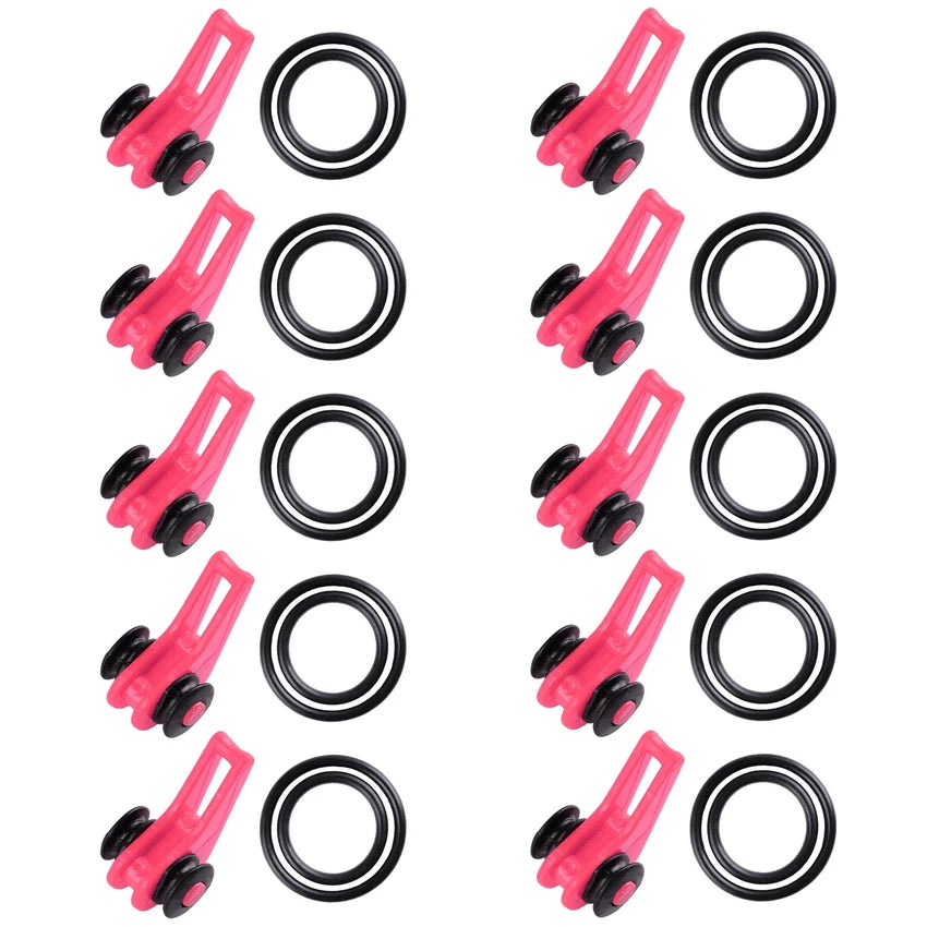 Lot de 10 hameçons de pêche en plastique, support de sécurité, accessoires de leurre