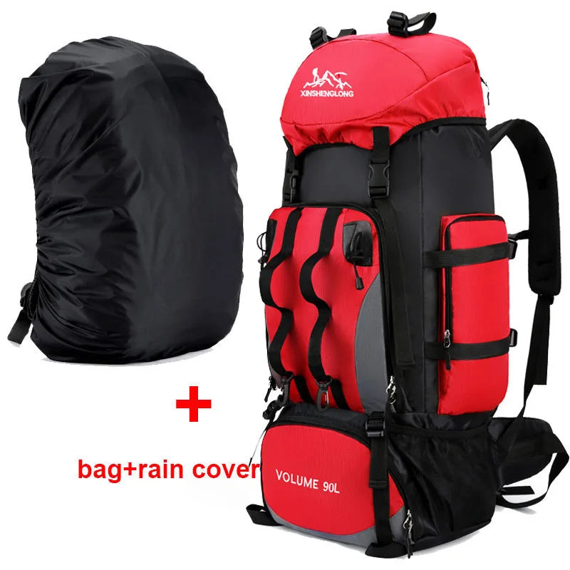 Sac de sport 90L étanche, résistant et imperméable, grande capacité pour randonnée, trekking et camping