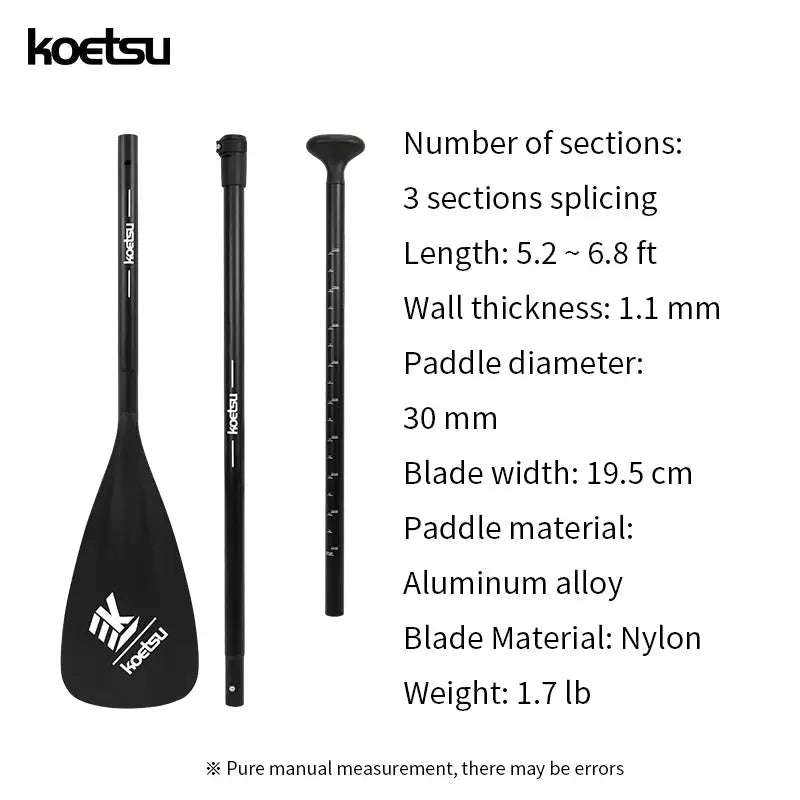 Planche de stand up paddle Sup 3 sections en alliage d'aluminium et nylon pagaie de 6,8 pieds