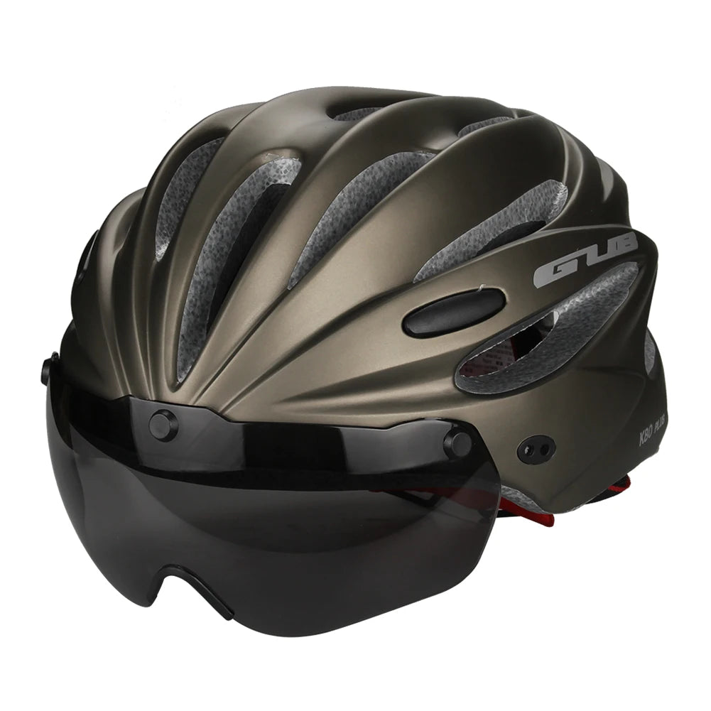 Casque de vélo avec lunettes magnétiques, coupe-vent