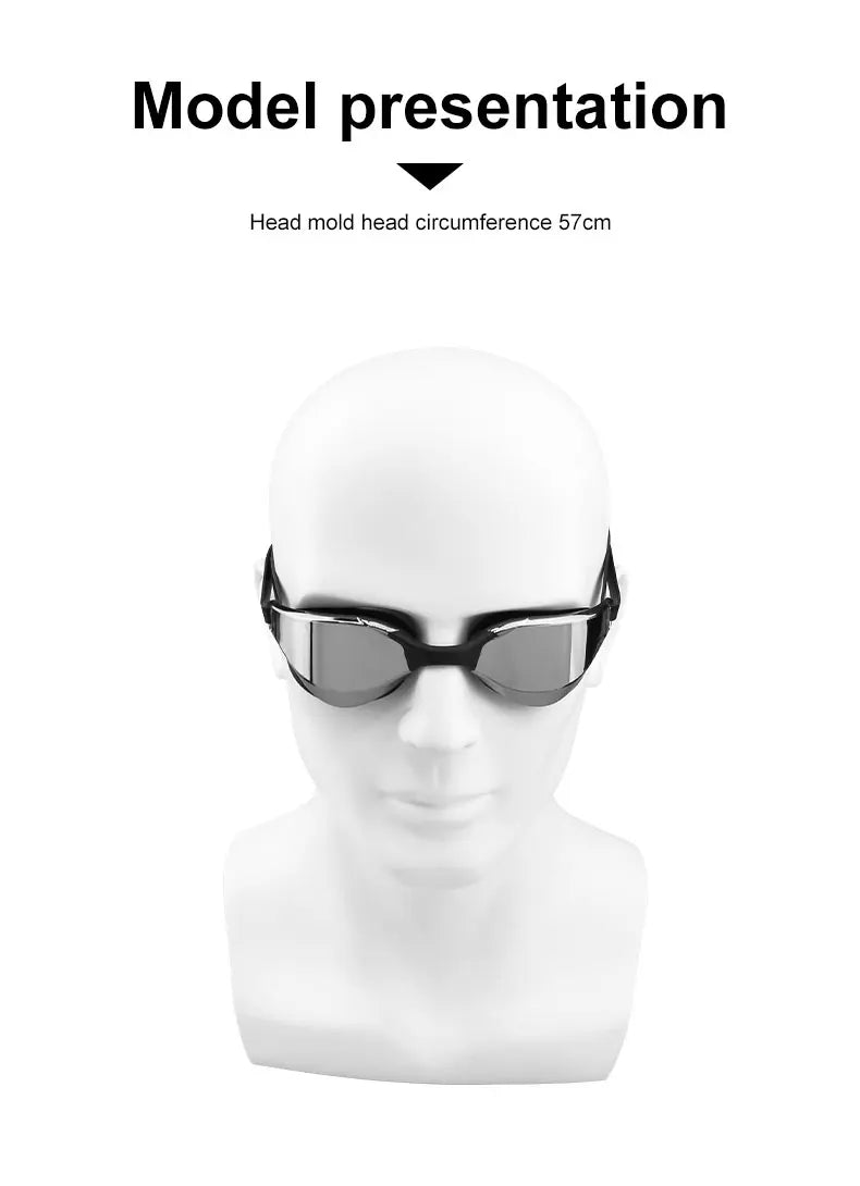 Lunettes de natation plaquées argent pour femmes et adultes, unisexe, anti-buée, course, PHMAX