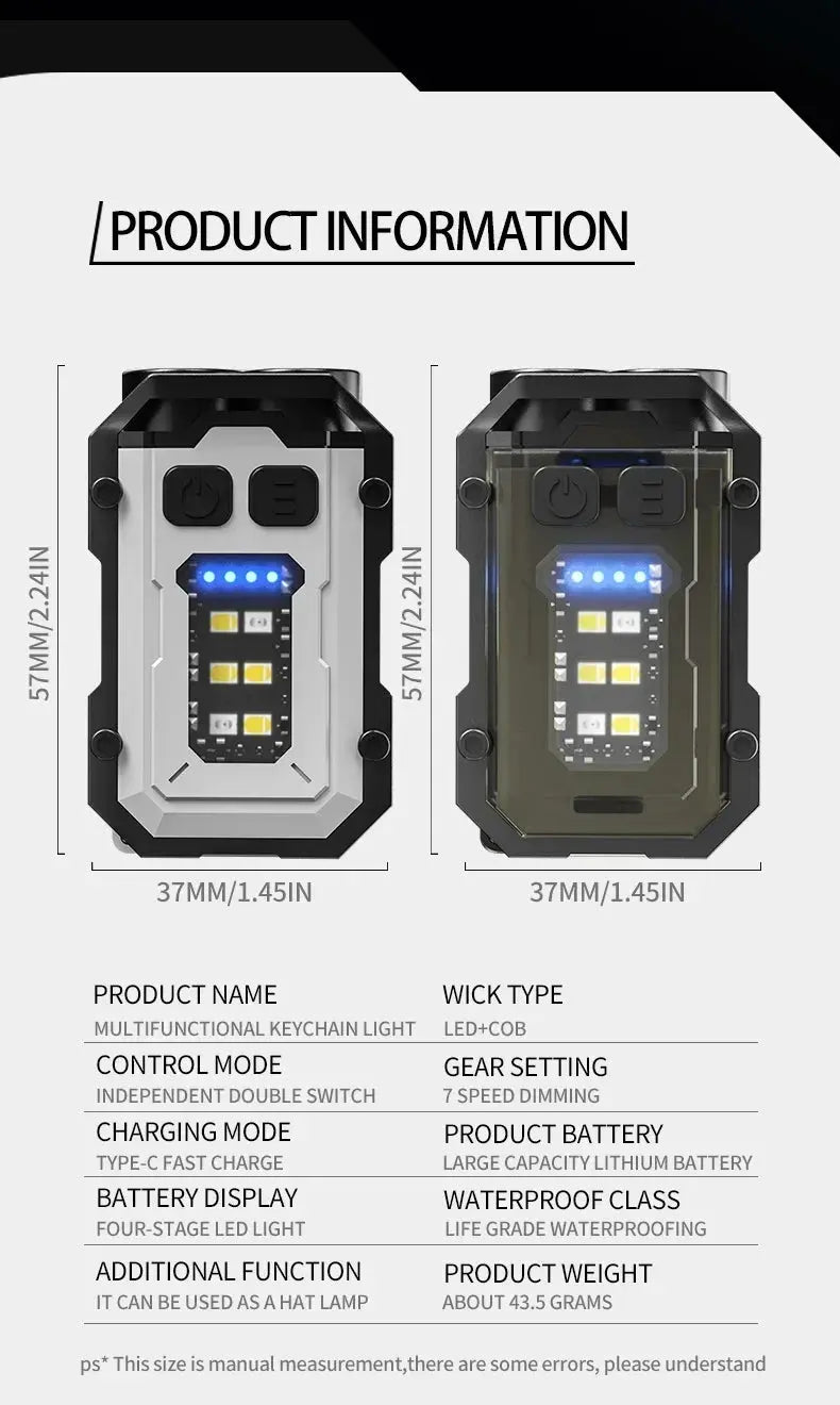 Lampe de poche mini LED rechargeable, ultra-brillante et pratique avec clip magnétique SportMix