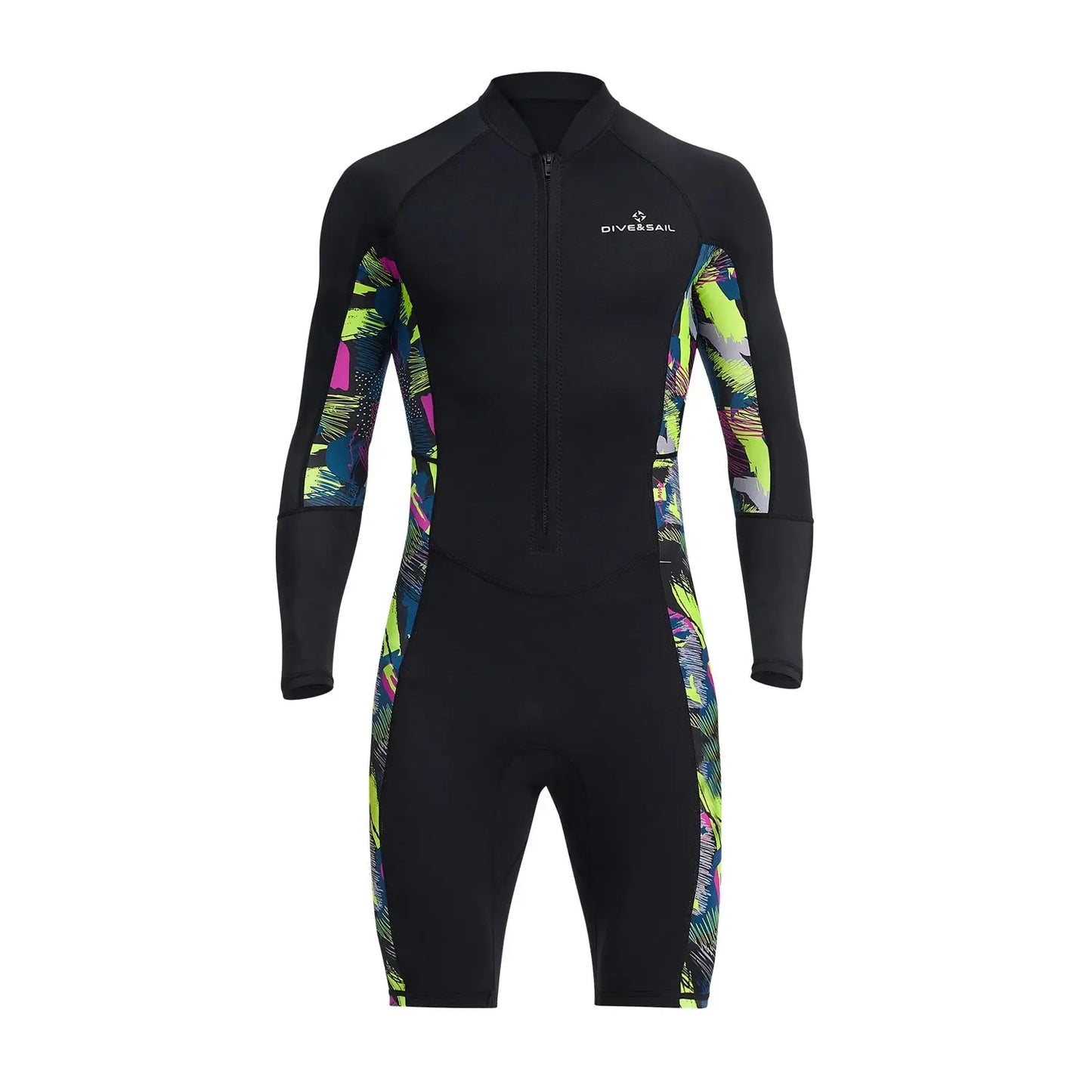 Combinaison Shorty en néoprène à manches longues pour homme, lyJean-à fermeture éclair avant, étanche aux UV, plongée sous-marine, plongée en apnée, natation, surf, 1.5mm